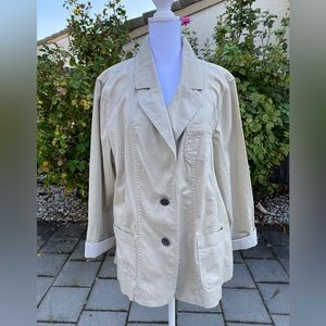 Sonoma Women’s Khaki Jacket Long Sleeve, button down, Size XL